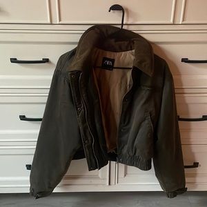 Zara brown jacket with corduroy collar. Perfect for Fall!